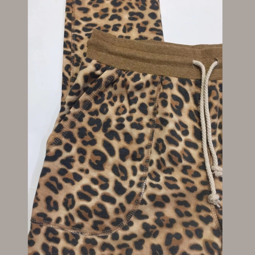 Easel Animal Print Joggers In Camel - Picture 4 of 8